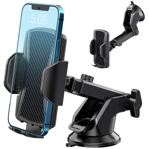 Hoppac Porta Cellulare Auto, Supporto Telefono Auto per Cruscotto e Parabrezza, Rotazione a 360 gradi e Rilascio Rapido, per Smartphone 4-7 in