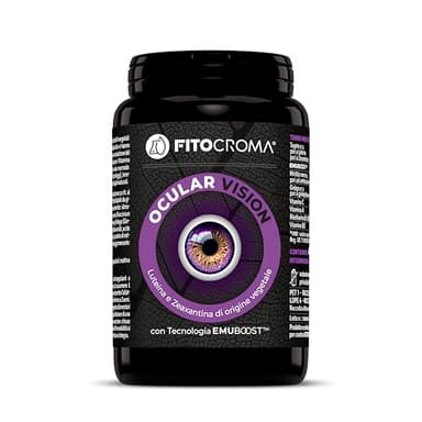 FITOCROMA® Ocular Vision, Integratore occhi vista con Luteina e Zeaxantina vegetale con Tecnologia EMUBOOST™ + Mirtillo nero, Ginkgo e Vitamine - 90 capsule vegetali