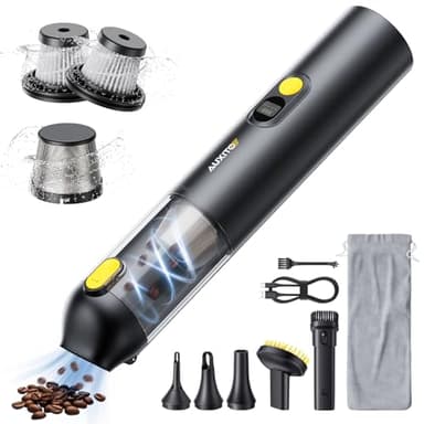AUXITO Aspirabriciole Senza Fili - Aspirapolvere Auto 14000Pa, 4 in 1 Ricaricabile Portatile Leggero Aspirabriciole, Mini Aspirapolvere per Auto, Casa, Cucina, Animali Domestici