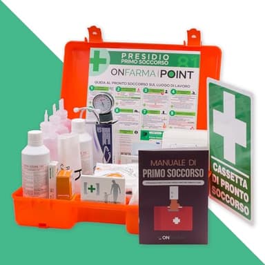 Ecofarma M cassetta pronto soccorso Completa Cassetta medica conforme DM 388 allegato 1 per aziende con 3 o più lavoratori – A norma sulle normative per la sicurezza dei luoghi di lavoro