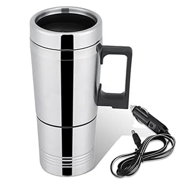 HERCHR Bollitore Elettrico per Auto da Viaggio 12v/24v 300ml, Tazza riscaldante per Auto in Acciaio Inossidabile per Acqua, tè, caffè, Latte(24V)