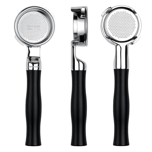 Normcore Portafiltro senza fondo sottile da 58 mm con cestello da 18 g, portafiltro nudo con alluminio anodizzato nero, compatibile con macchine Gaggia Classic, cestino di precisione doppio colpo da