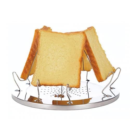 Tostapane da Campeggio, Tostapane Pieghevole per 4 Fette per Fornello a Gas, Porta Toast per Famiglie, Mini Toaster, Versatile e Perfetto per Picnic all'Aperto