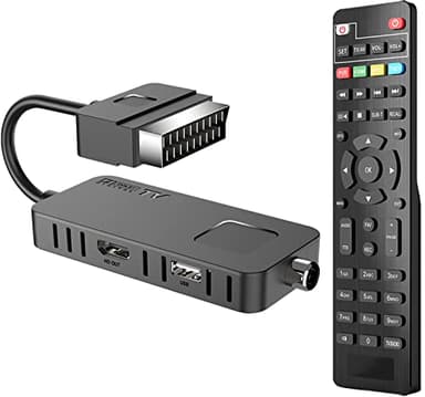 Decoder Digitale Terrestre 2024 DVB-T2 - ‎Dcolor Full HD Scart TV Stick Riceve TUTTI i Canali Rratuiti Supporto 1080P H265 Main10 PVR USB WiFi Multimedia [Include un Telecomando 2in1]