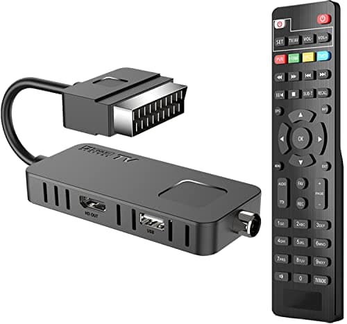 Decoder Digitale Terrestre 2024 DVB-T2 - ‎Dcolor Full HD Scart TV Stick Riceve TUTTI i Canali Rratuiti Supporto 1080P H265 Main10 PVR USB WiFi Multimedia [Include un Telecomando 2in1]