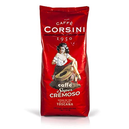 Caffè Corsini - Caffè in Grani Super Cremoso, Caffè Espresso dal Gusto Forte e Cremoso, 1 Kg