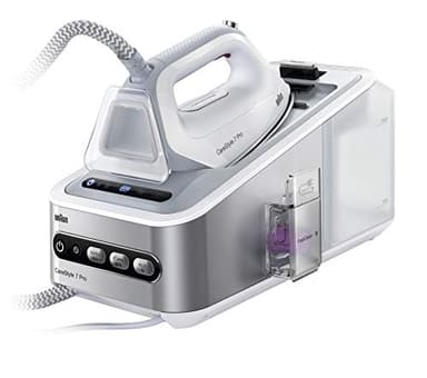 Braun Carestyle7 IS7155.WH Ferro da Stiro con Caldaia, Carica Continua, Serbatoio 2L Removibile, Vapore 500g/min, Chiusura Easy Lock, Autospegnimento, Bianco/Silver