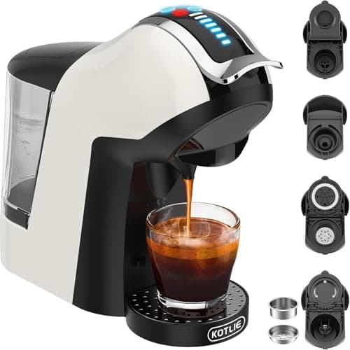 KOTLIE EM-308A - Macchina da caffè compatta 5 in 1 per capsule/ESE (44 mm), con funzione touch screen