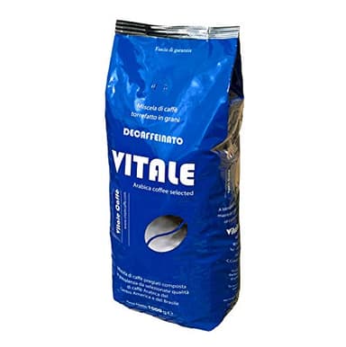 CAFFE IN GRANI 1 Kg. Vitale Caffè miscela DECAFFEINATO Crema di Pregiata Arabica