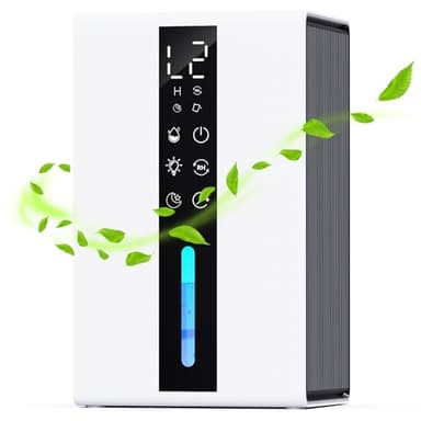 Mini Deumidificatore Casa con Spegnimento Automatico, 48 ore Timer, 7 Colori Luce, Deumidificatore Portatile Controllo Dell'umidità per Camera da Letto, Bagno, Armadio