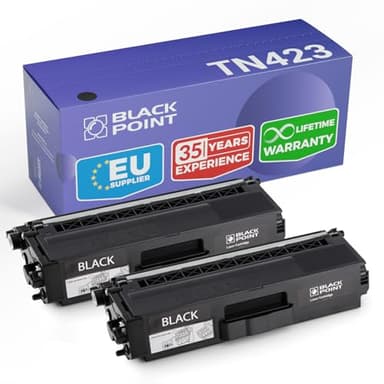 BLACK POINT Set di 2 Cartucce Toner di alta qualità per TN-423BK TN-423 TN423 TN-421BK TN-421 TN421 - Nero - per Brother MFC-L8690CDW MFC-L8900CDW DCP-L8410CDW HL-L8260CDW HL-L8360CDW DCP-L8410CDN