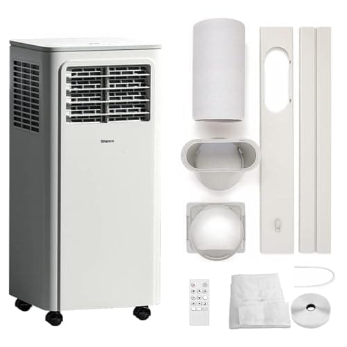 SHINCO Condizionatore mobile, 7000 BTU 2,05 kW, Raffreddamento&Ventilazione&Deumidificazione, dimensioni della stanza fino a 54m³(18㎡), Condizionatore mobile con tubo di scarico e tubo di scarico,