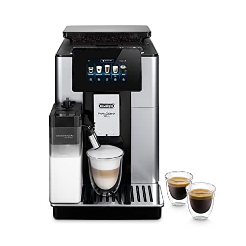 De'Longhi ECAM612.55.SB PrimaDonna Soul Macchina Automatica per Caffè in Chicchi, 1450 W, 2 Cups, LatteCrema System, Bean Adapt Technology, Acciaio e Plastica, Silver, Black,Esclusiva Amazon
