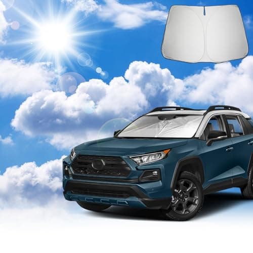 Coleya Parasole per Parabrezza Compatibile con Toyota RAV4 XA50 2019-2024, RAV4 Copertura Parasole per Parabrezza Anteriore, Toyota RAV4 Accessori Protezione Solare, Ripiegabile, Protezione UV