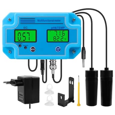 3 In 1 PH/EC/Temp Phmetro Test Acqua Potabile Misuratore ph Durezza Acqua Piscina Misuratore Cloro e ph Piscina Misuratore ph e Cloro Piscina Digital LCD Water Quality Tester Analyser.