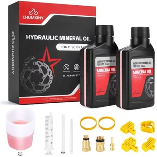 CHUMXINY Kit Spurgo Freni per SHIMANO Disco Idraulici Di Serie. Include 300ML di liquido Minerale per Freni, Imbuto Trasparente e Istruzioni.
