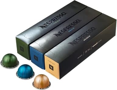 Assortimento di capsule di caffè Nespresso Vertuoline - I più venduti: 1 confezione di Stormio, 1 confezione di Odacio e 1 confezione di Melozio per un totale di 30 capsule