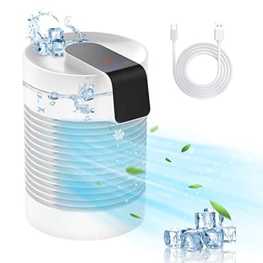 Condizionatore Portatile, Climatizzatore Portatile con 3 Velocità, Oscillazione Automatica a 360° Raffrescatore d'aria 2 Funzioni di Nebbia Evaporativo Mini Condizionatore Portatile Aria Condizionata