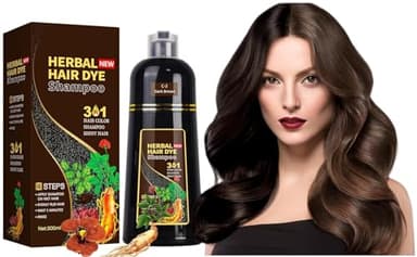 Shampoo Colorante Donna Uomo, 500 ml Shampoo Capelli Colorati Istantaneo, Hair Dye Shampoo 3 in 1, Shampoo per Capelli Bianchi, Shampoo Capelli Colorati Tintura Capelli (Castano Scuro, 500 ml)