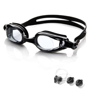 Occhialini Nuoto Anti-Appannamento Unisex Adulto,Occhialini Piscina con Protezione UV,Occhialini Nuoto per Uomo Donna con Set di Tappi Orecchie E Clip Naso per Uomo Donna Adulti Adolescenti