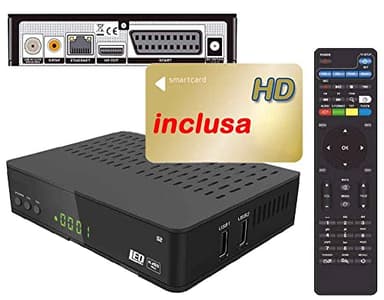 Decoder Satellitare HD compatibile con tessera Tivu satellitare è con tessere Viaccess CON TESSERA SAT INCLUSA Bware 540 545,DVB-S2 HEVC H265 MAIN 10,Telecomando 2 in 1 per il ricevitore e la TV