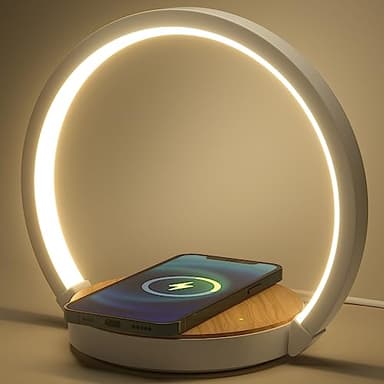 VOSFEEL Lampada da Comodino a 3 intensità con Caricabatterie Wireless Controllo Touch Lampada da Tavolo Lampada da Scrivania