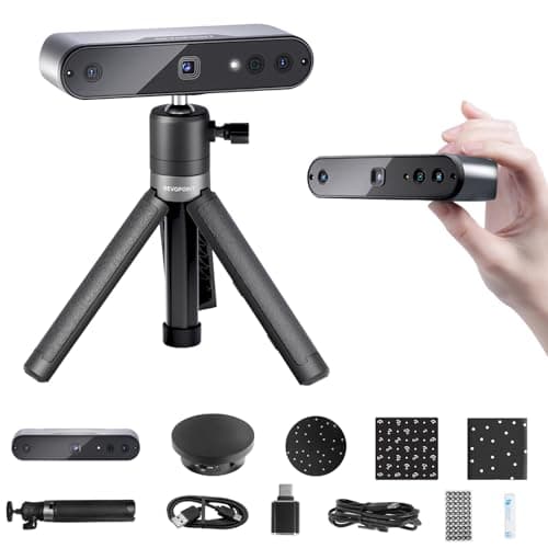 Revopoint Inspire - Scanner 3D per stampa 3D, precisione 0,2 mm, velocità di scansione 18FPS portatile modello 3D, scansione stabile con IMU, scanner 3D a infrarossi con piastra girevole