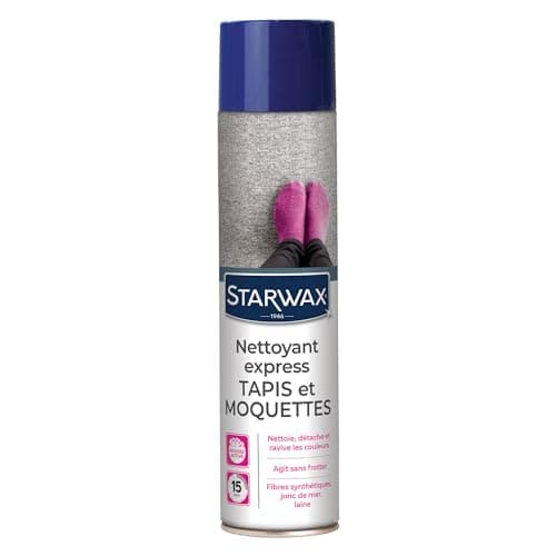STARWAX - Pulitore express per tappeti e moquette in fibre naturali e sintetiche e giunco di mare - Pulisce e ravviva - Senza strofinare - Formula rapida - Prodotto in Francia - 600 ml