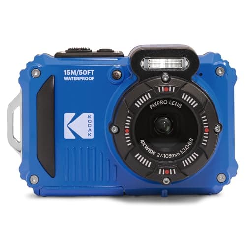 KODAK Pixpro WPZ2 - Fotocamera Digitale Compatta 16M Pixel, Impermeabile fino a 15m, Antiurto, Video 720p, Schermo LCD 2,7 - Batteria Li-ion, Blu