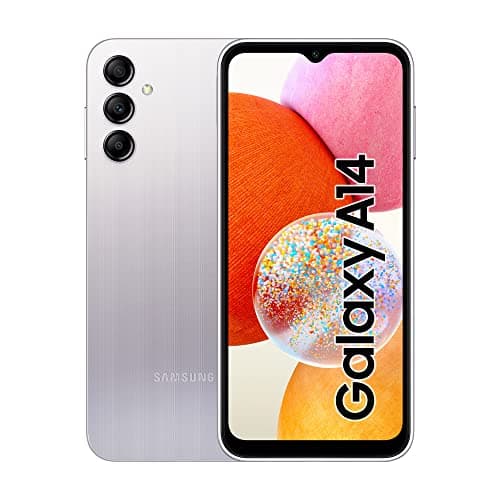 Samsung Galaxy A14 Smartphone Android, Display LCD FHD+ 6.6", 4GB RAM, 128GB Memoria interna espandibile, Batteria 5.000 mAh, Silver [Versione italiana]