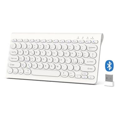 BQSS Tastiera iPad, Tastiera Bluetooth Ricaricabile, Per iPad 9/10 Generazione, iPad Air/Pro/Mini/Samsung tablet S9/Android e Window(White)