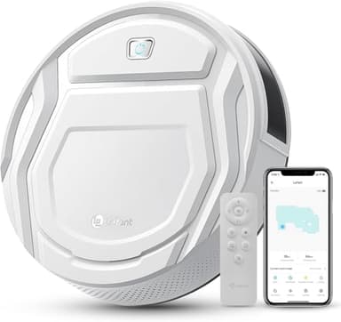 LEFANT Robot Aspirapolvere 2200Pa,120Mins Max, Aspirapolvere Robot Wifi/App/Alexa, Potenziamento Tappeto,Ideale Per Peli di Animali, Moquette, Pavimento Duro 210P Bianco Con Telecomando
