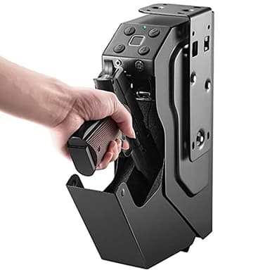 Cassaforte per Pistola,Cassetta di Sicurezza per Pistola con Impronte Digitali e Codice di Accesso, Cassaforte per Pistola di Acciaio, Cassetta di Sicurezza Portatile