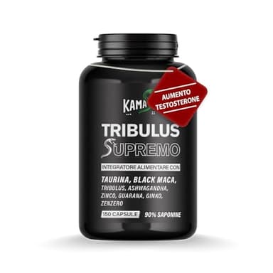 Miglior Tribulus terrestris per Aumento Testosterone Uomo maggiori Prestazioni uomo Ginkgo biloba 150 cps black maca Peruviana Ashwagandha Stimolante Energia Forza e Massa Muscolare