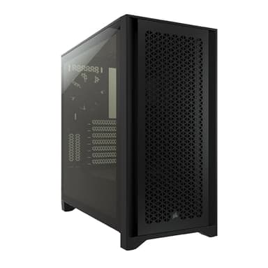 Corsair 4000D Airflow Case ATX Mid-Tower con Vetro Temperato, Pannello Anteriore a Flusso d'aria Elevato, Laterale , Ampio Spazio Interno, Due 120 mm Ventole Incluse, Nero