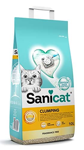Sanicat - Lettiera per gatti agglomerante senza profumo | A base di minerali naturali per garantire il controllo dei cattivi odori | Assorbe l'umidità e facilita la pulizia