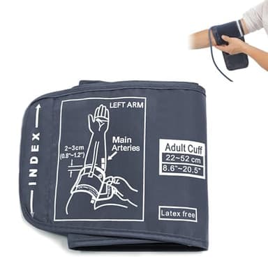 Misuratore da Braccio Pressione Sanguigna,Misuratore di Pressione Sanguigna,Bracciale Misuratore di Pressione Sanguigna,22-52cm con connettore da 5mm(Non Inclusa Macchina)