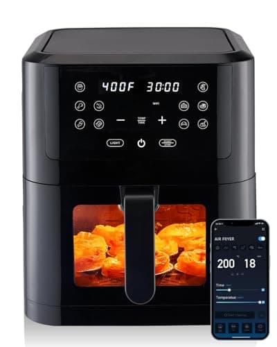 KALAHOL 2025 Friggitrice ad Aria, 1800W Friggitrice Aria, 1800W con Display LED Toccabile e Controllo tramite App, 10 Programmi Preimpostati, Timer Integrato, Perfetta per una Cucina Salutare
