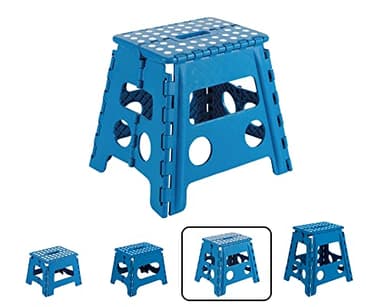ARREGUI TB-032-A Sgabello Pieghevole Multiuso | Sgabello per Adulti o Bambini | Scala Pieghevole | Scalino | Sgabello per cucina, bagno, campeggio | 32 cm di altezza | Blu