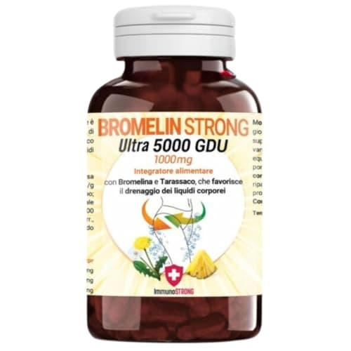 Bromelina Forte Drenante - Bromelina Drenante Purissima Alto Dosaggio 5000 Gdu Con Tarassaco Ad Azione Anticellulite E Detox 120 Compresse 1000 Mg - ImmunoSTRONG