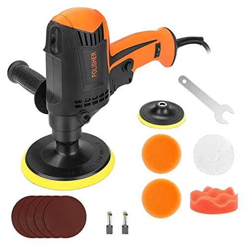Lucidatrice Auto, zerotop 980W Lucidatrice per Auto, 6 Velocità Variabili, 850-3200 PRM, Maniglia Laterale, Vari Accessori, per Lucidare l'auto e i Mobili