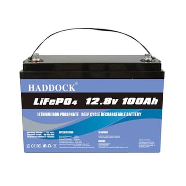 Lifepo4 batteria 12V 100AH, batteria al litio ferro fosfato, 5000 cicli di vita, built-in BMS, batteria al litio per sistema solare, UPS, camper.