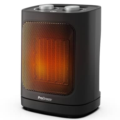 Pro Breeze Stufetta Elettrica a Basso Consumo in Ceramica 1800 W – Oscillazione Automatica, 2 Impostazioni di Calore e Modalità Solo Ventola. Stanze, uffici, bagno - Termoventilatore