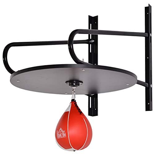 HOMCOM Set Boxe Pera Veloce con Piattaforma Installazione a Muro, Pompetta, Accessori Inclusi, 60 x 73 x 80 cm