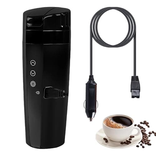 Sporgo Bollitore per auto: 12 V, 24 V, bollitore elettrico da viaggio, 400 ml, in acciaio inox, con temperatura di 40 ~ 100 ℃ regolabile e accendisigari, bollitore da viaggio per campeggio