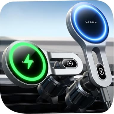 LISEN Caricatore Wireless Auto, 15W Magnetico Caricatore iPhone, Accessori Auto, Magsafe Ricarica Auto Supporto Telefono Auto Ricarica Wireless Magsafe Auto per iPhone 16/15/14/13/12/ Samsung