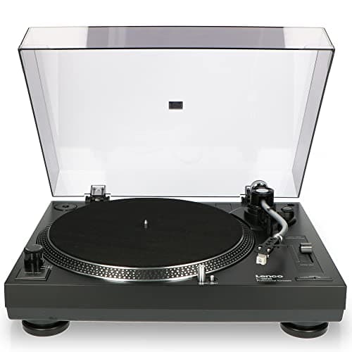 Lenco L-3808 Giradischi DJ USB con trasmissione diretta - 33/45 giri / min, Sistema di pickup magnetico, Illuminazione dell'ago e digitalizzazione tramite PC, Nero