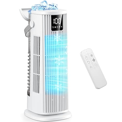 Condizionatore Portatile Air Conditioner 1350 ml, Raffreddatore d'aria,36W Basso Consumo,4 Velocità,Oscillazione 120°,12H Timer,Telecomando – Ideale per Cucina,Ufficio,Camera