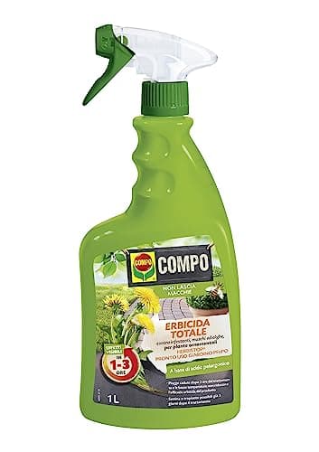 COMPO Erbicida Totale HERBISTOP Pronto Uso Giardino PFnPO, Per Piante Ornamentali, Contro Infestanti, Muschi e Alghe, 1 l