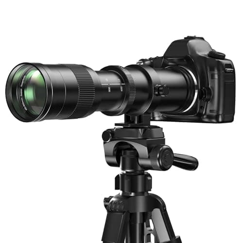 Lightdow EF 420mm-800mm F8.3 Obiettivo Manuale per Canon EF EF-S Mount, Teleobiettivo Professionale a Corpo Metallico, per Cannon EOS 90D 7D 6D 5D Mark II/III/IV, Rebel T7 -Nero